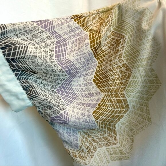 Madison Paige cream web sleeve bat wing front tie blouse semi sheer Sz L - Picture 6 of 15